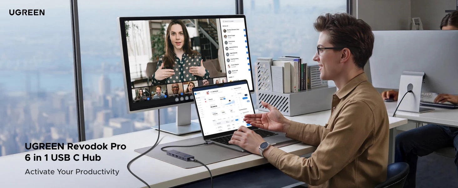 6-in-1 USB-C Hub with 4K 60Hz Video and 100W PD Charging - 7