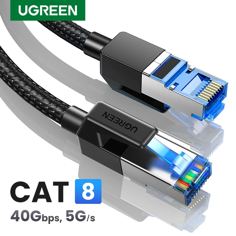 Cat 8 Ethernet Cable 40Gbps High-Speed Braided LAN Cord - 1