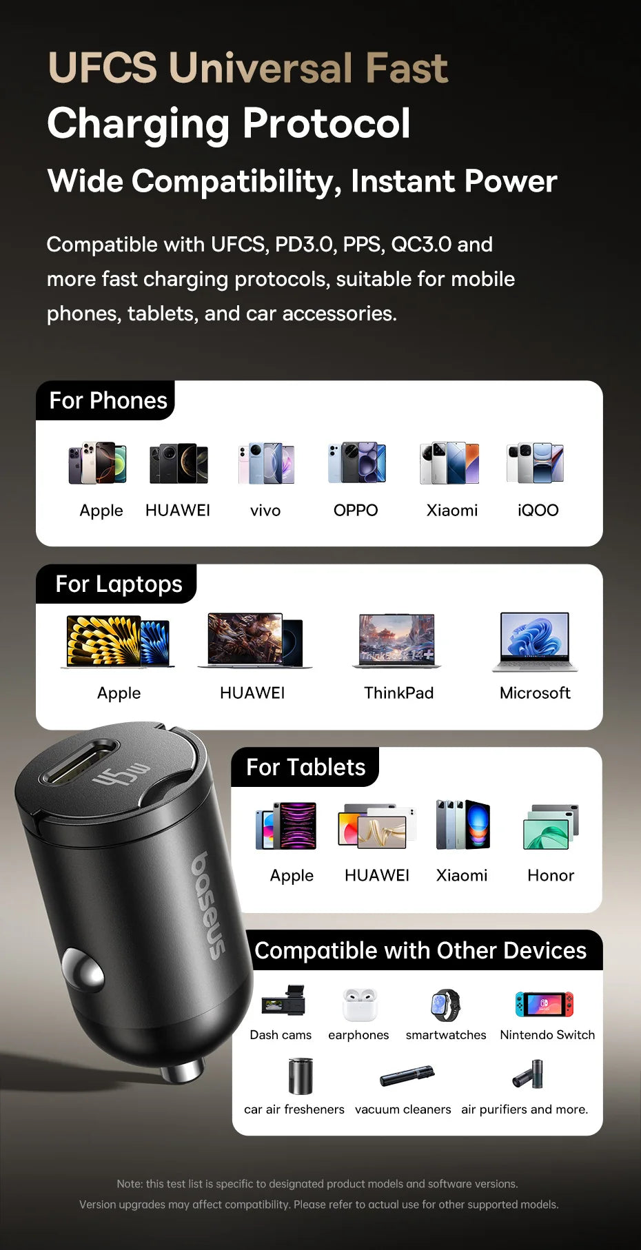 45W USB-C Fast Car Charger for Smartphones and Tablets