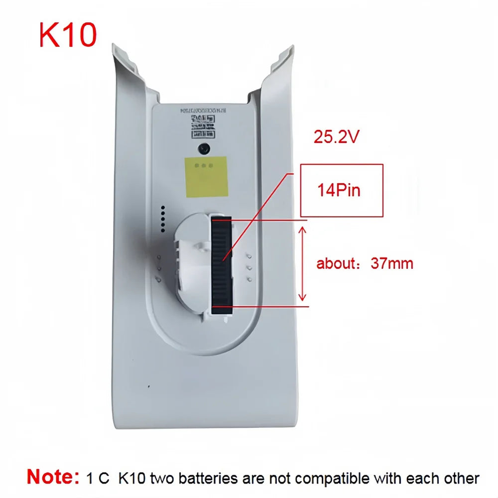 Replacement Battery for Xiaomi Mijia K10 Cordless Vacuum 25.2V 5000mAh - 2