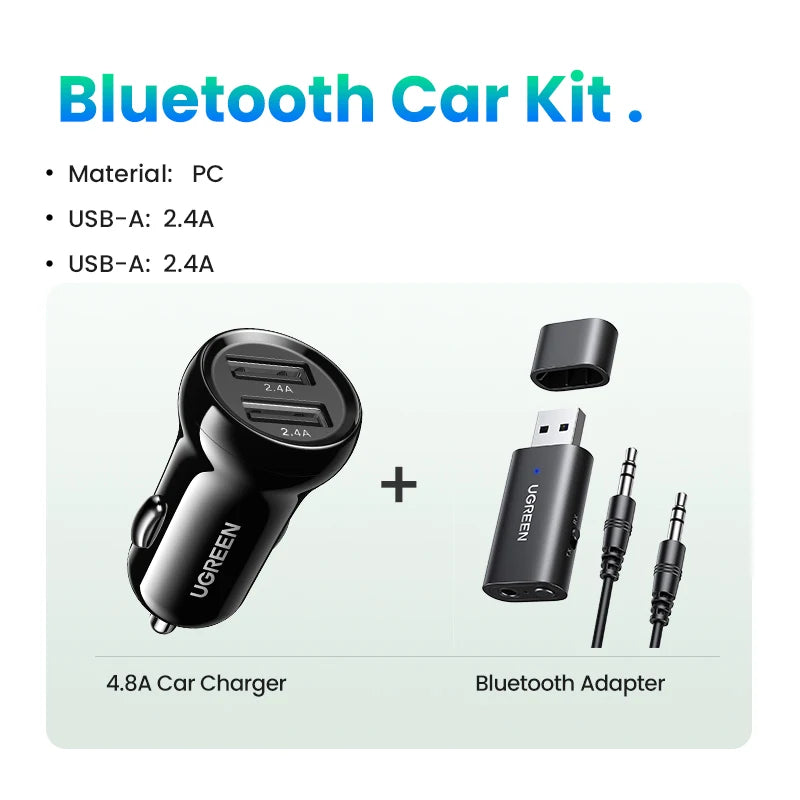 2-in-1 Bluetooth 5.1 Car Transmitter and Receiver Adapter