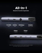 9-in-1 USB-C Hub with 4K 60Hz HDMI and 100W Power Delivery