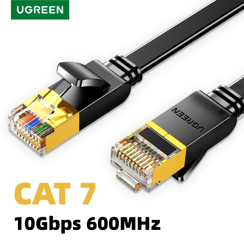 Cat 7 Flat High-Speed 10Gbps Ethernet LAN Cable for Gaming and Routers - 1