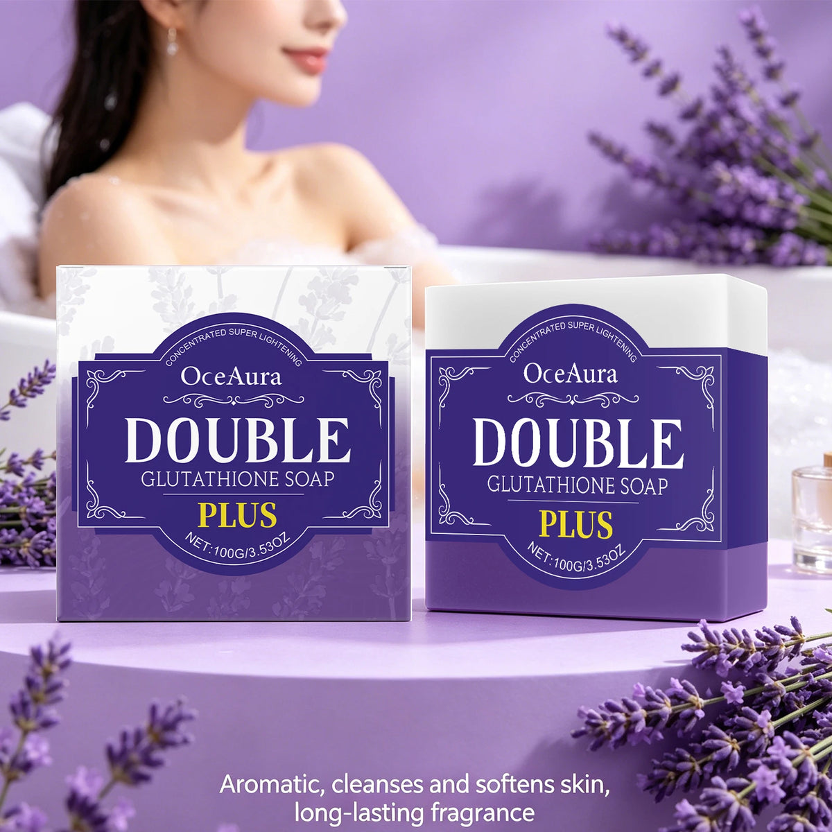 Lavender Cleansing Soap Bar for Oil Control and Soft Skin