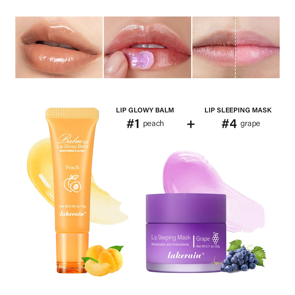 Moisturizing Lip Balm and Night Sleeping Mask Set