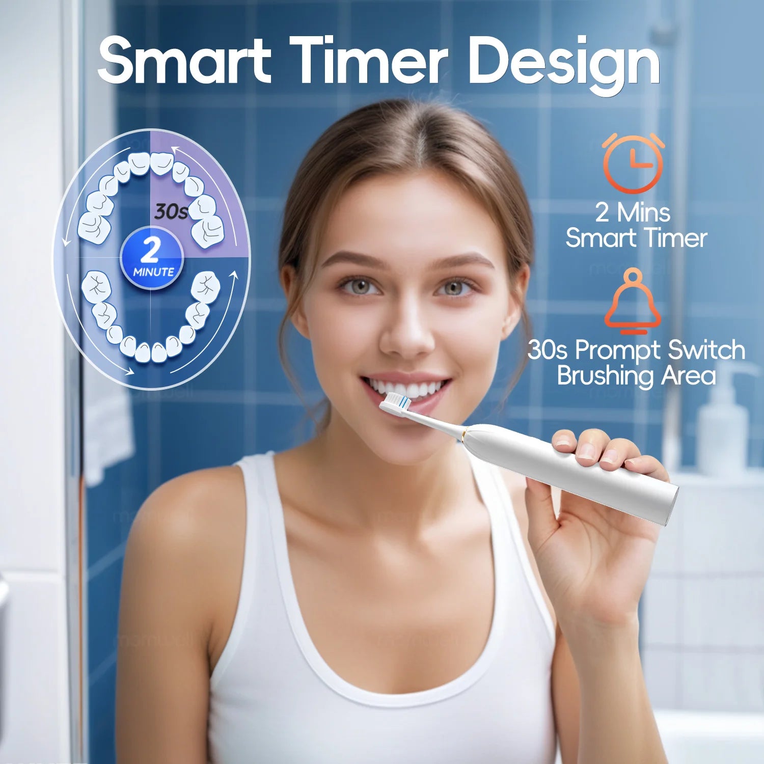 Rechargeable Sonic Electric Toothbrush with 6 Cleaning Modes - 6