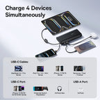 145W Fast Charging Power Bank with Built-In Cables 25000mAh