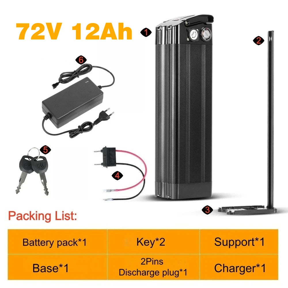 Silver Fish Lithium Battery Pack for Folding Electric Bikes
