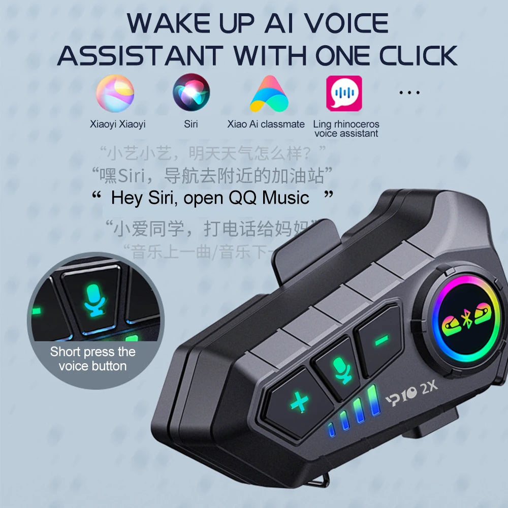 Bluetooth 5.3 Motorcycle Helmet Intercom Headset - 3