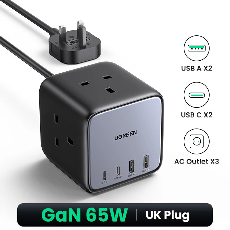 100W GaN 6-in-1 Fast Desktop Charging Station and Power Strip