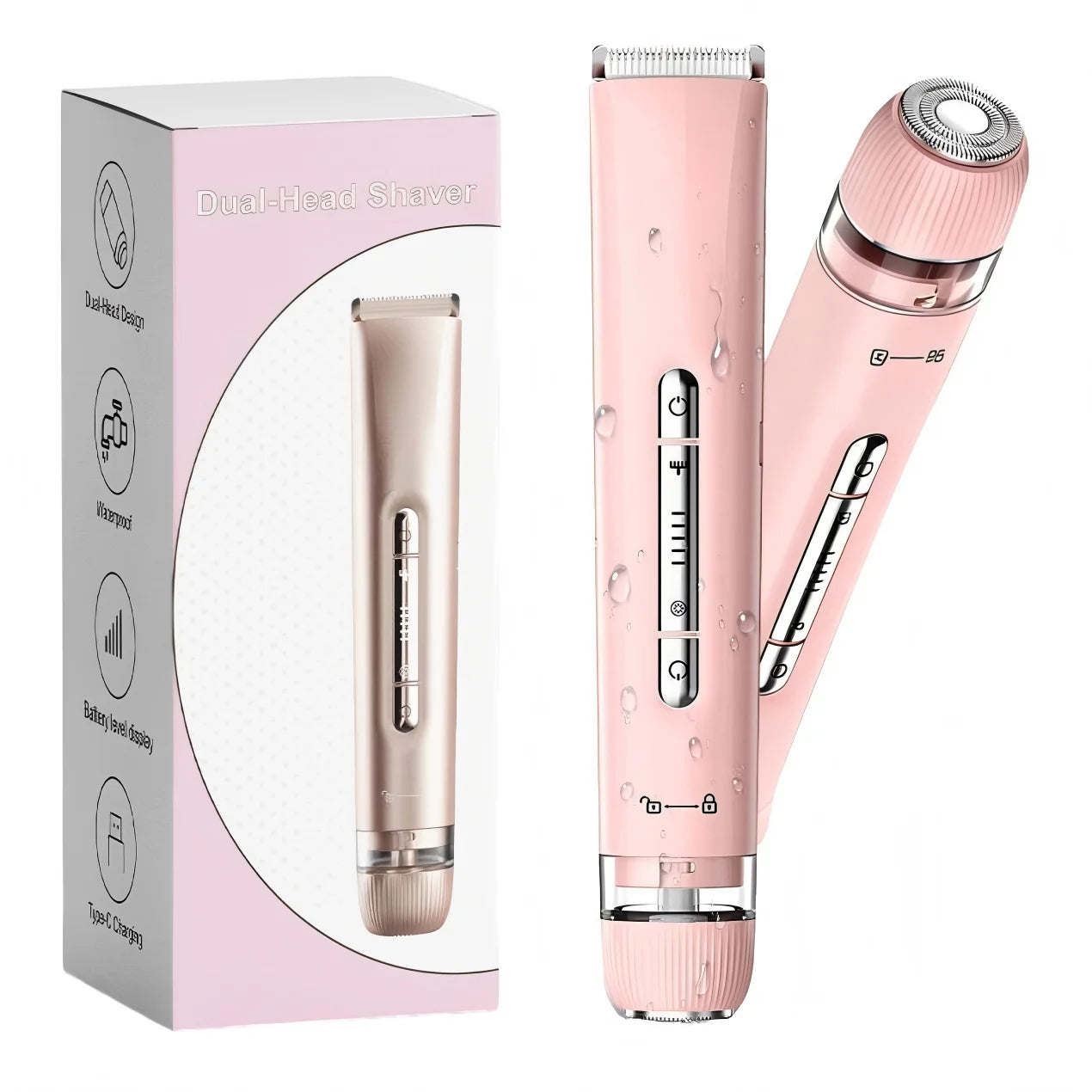 Waterproof 2-in-1 Electric Bikini Trimmer and Body Shaver - 1