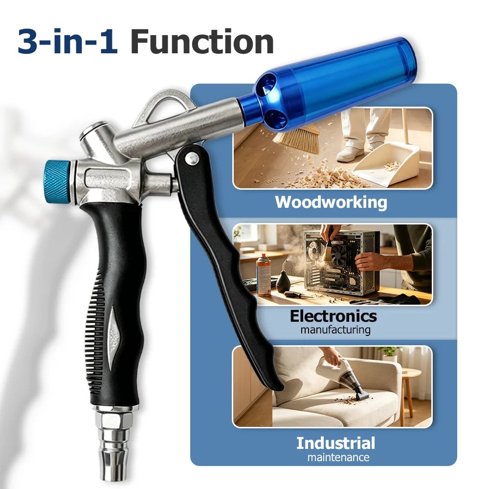 3-in-1 Adjustable High-Flow Pneumatic Air Blow Gun - 6