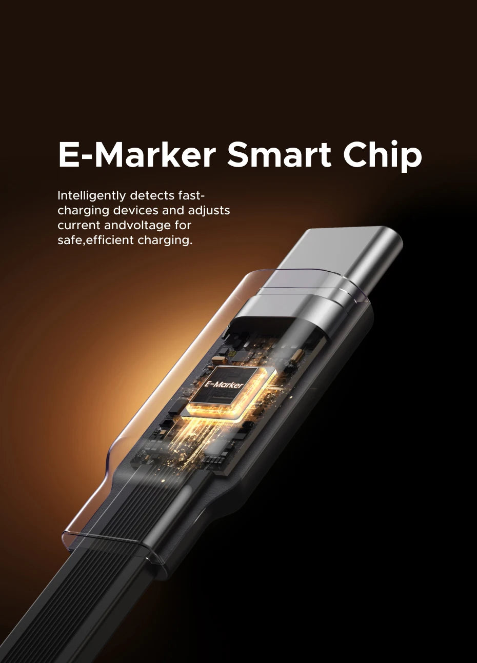 100W Retractable USB-C to USB-C Fast Charging Data Cable - 14