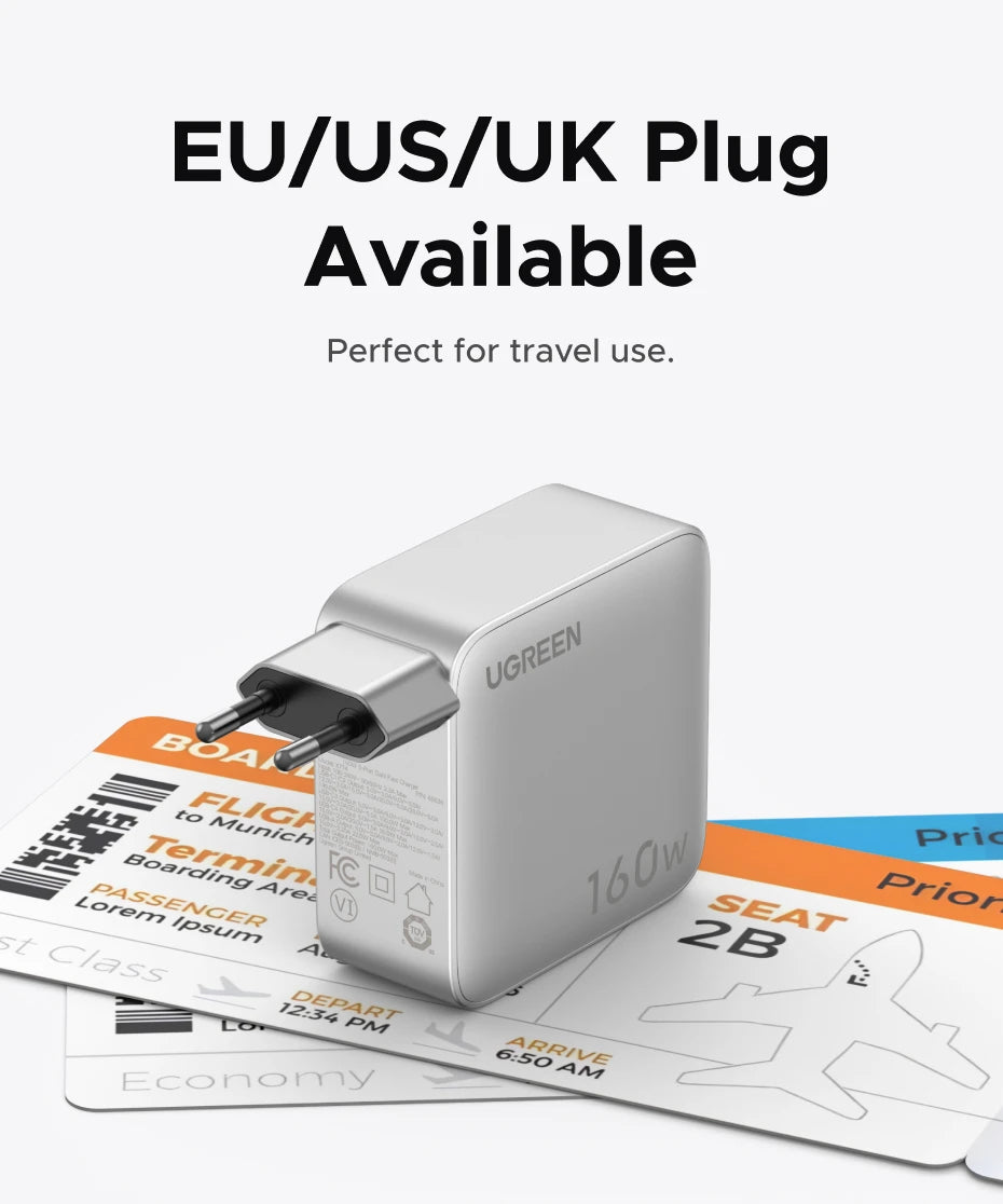 160W GaN Fast Charger with Digital Power Display