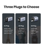 65W GaN Fast Wall Charger with 3 Ports for Laptops and Phones