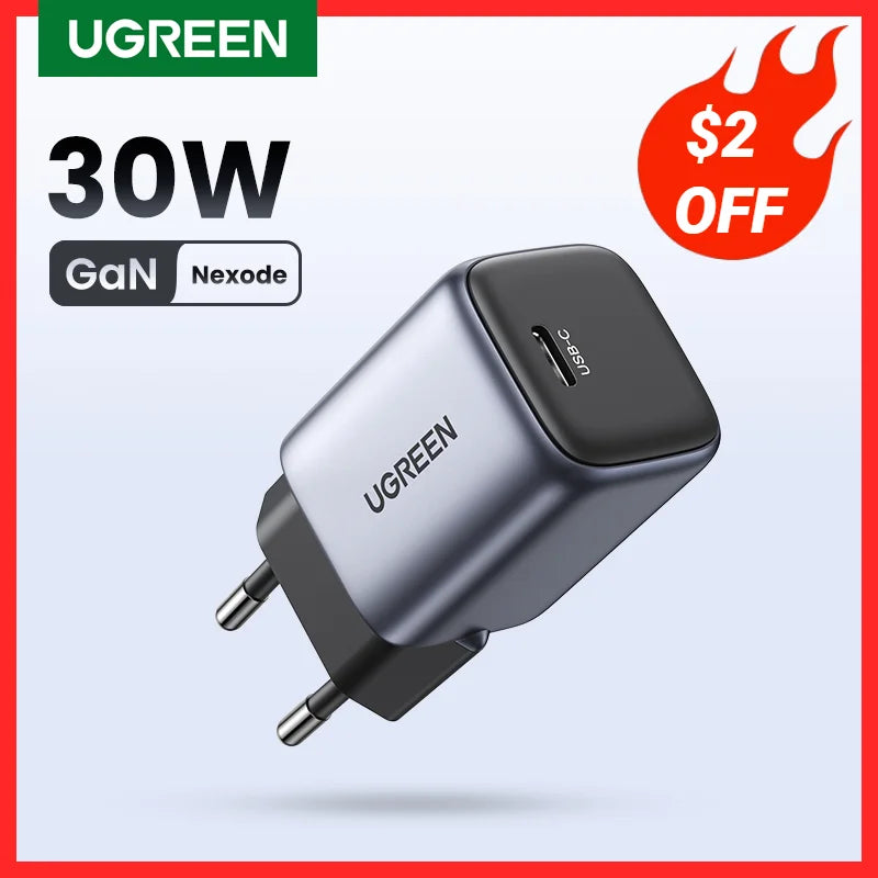 30W GaN USB-C Fast Wall Charger for Smartphones and Tablets - 1
