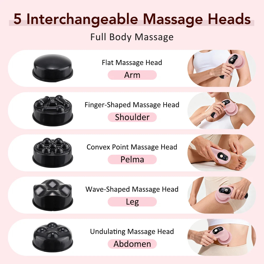 Handheld Electric Body Massager with 5 Massage Heads - 9