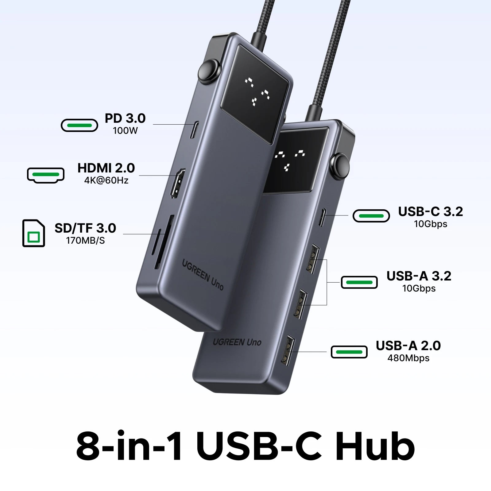 8-in-1 USB-C Hub with 4K HDMI and 100W Power Delivery - 2