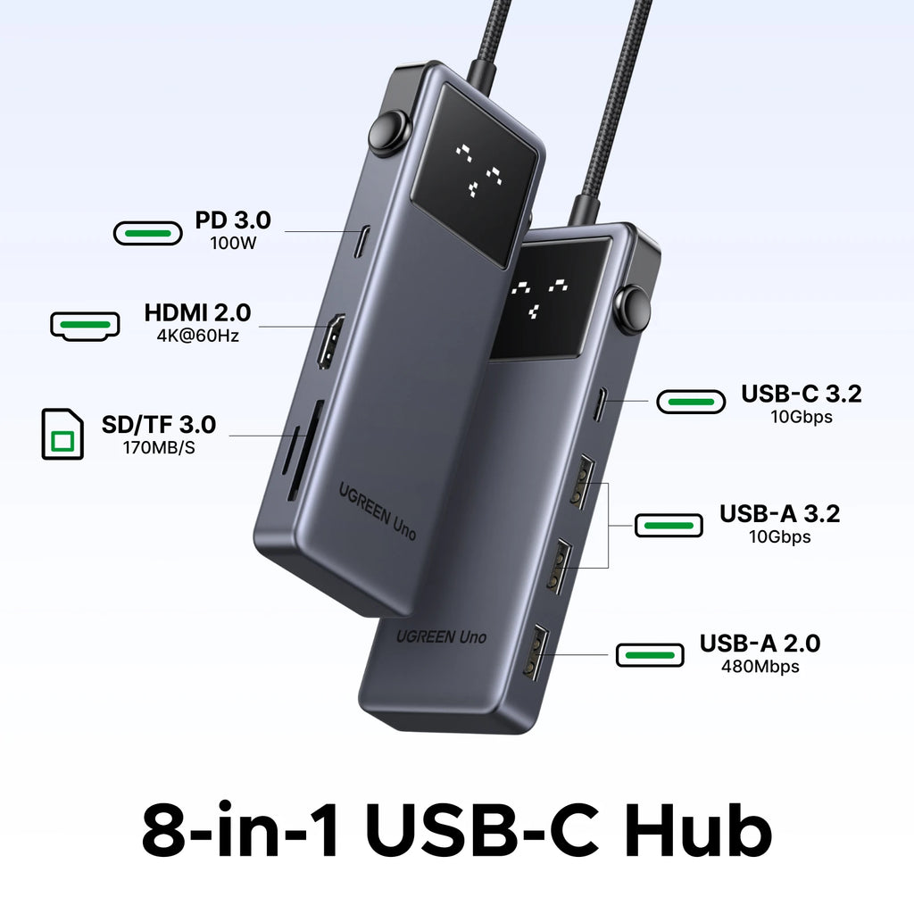 8-in-1 USB-C Hub with 4K HDMI and 100W Power Delivery
