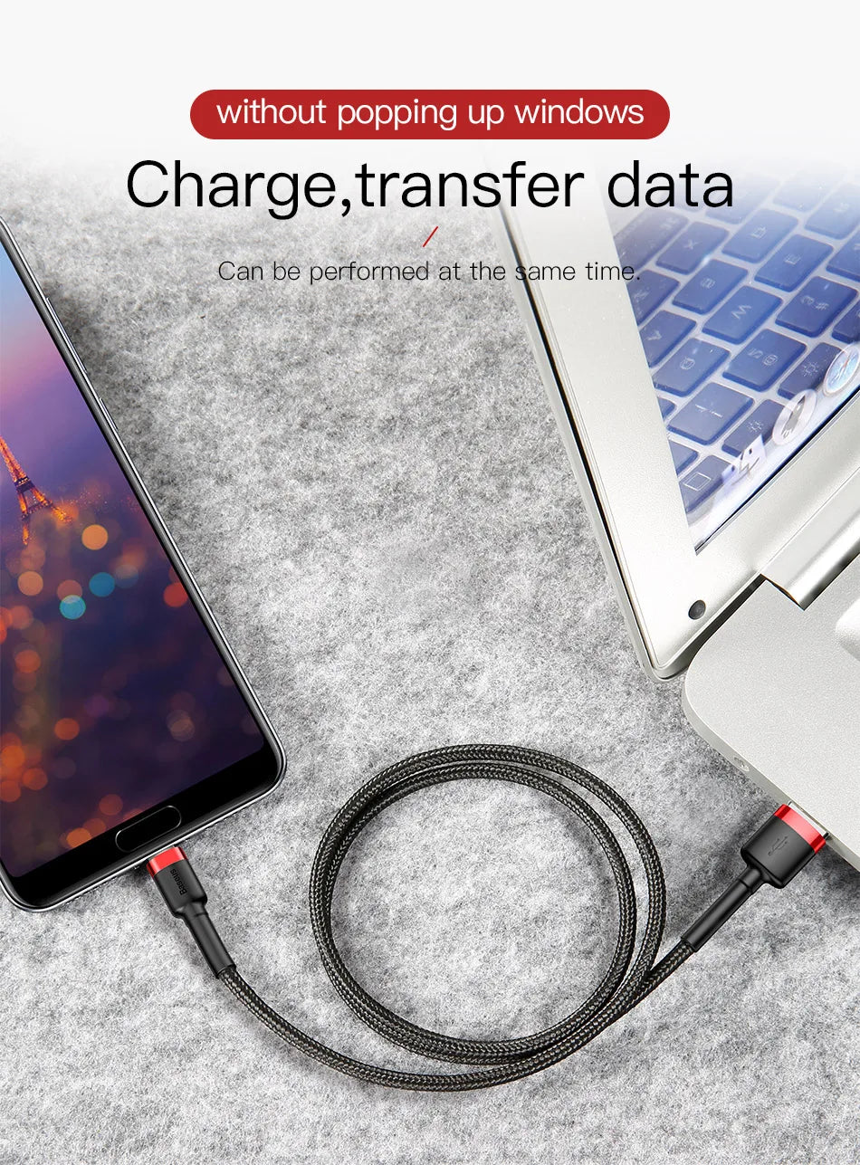 3A Fast Charging USB-A to USB-C Braided Data Cable