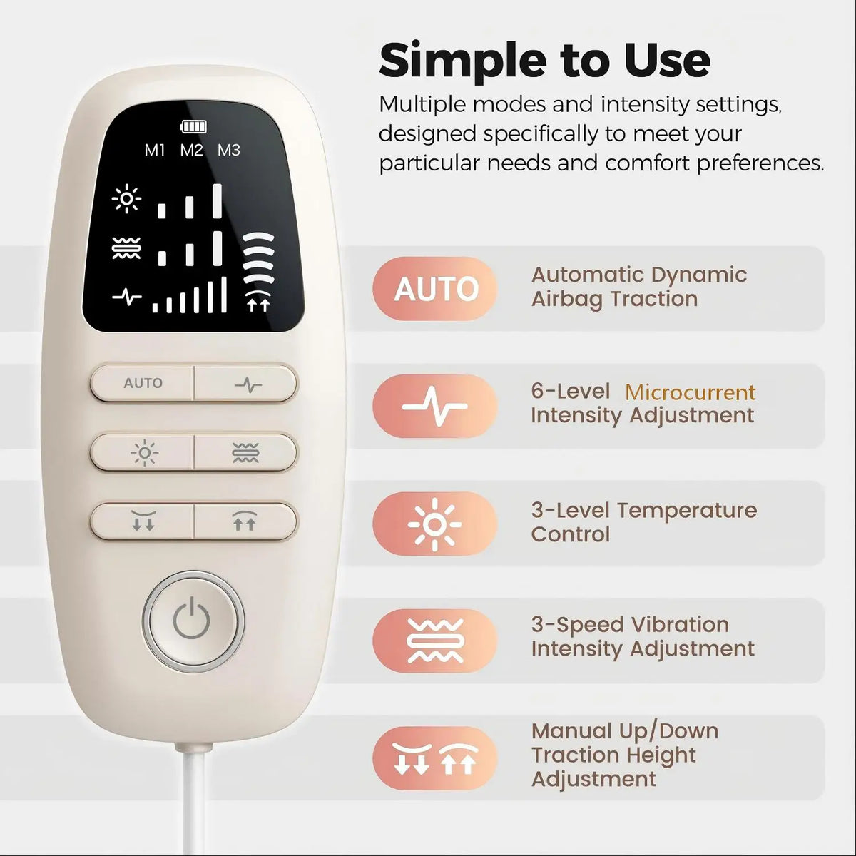 Electric Lumbar Back Stretcher and Waist Massager with Remote