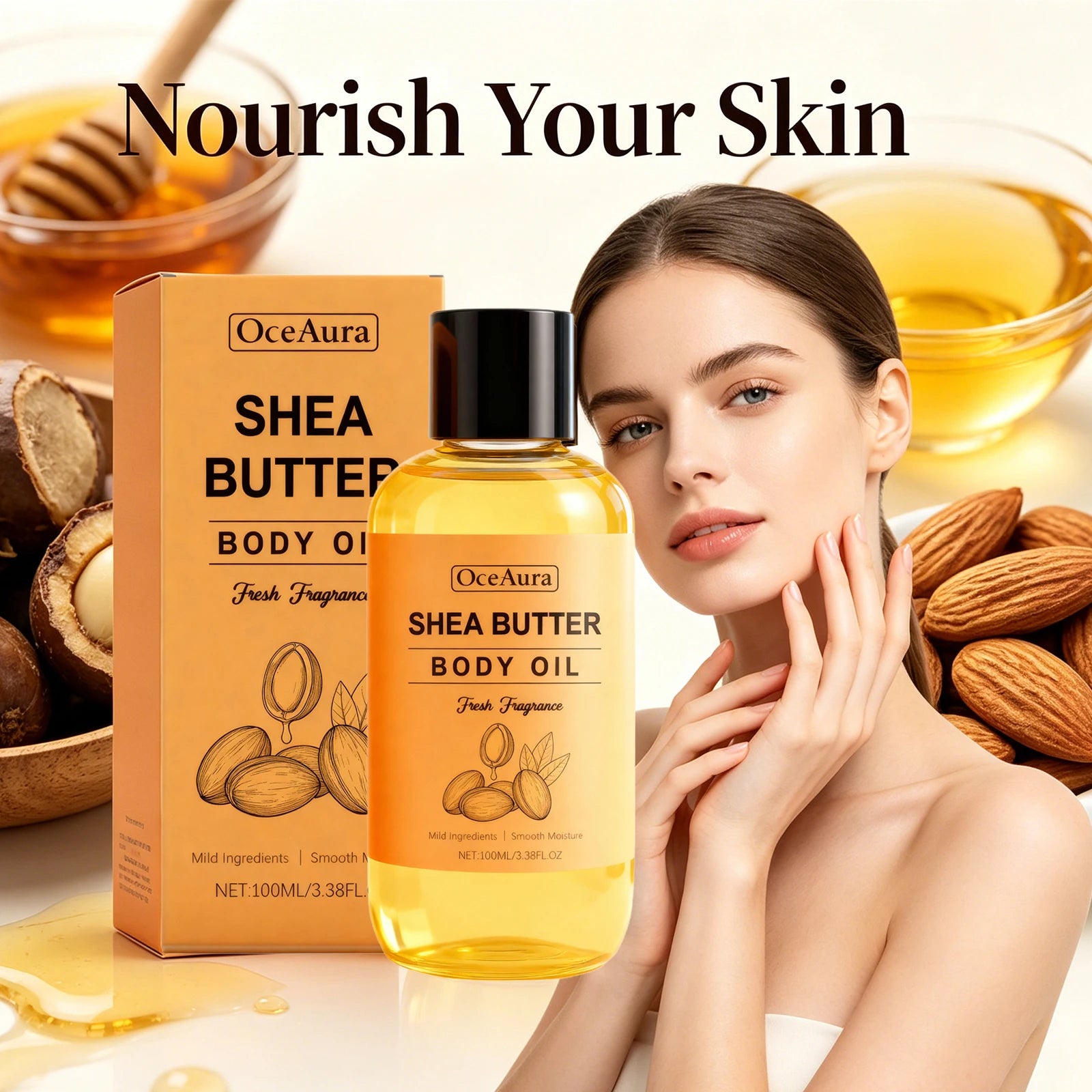 Shea Butter Nourishing Body Oil for Dry Skin - 4