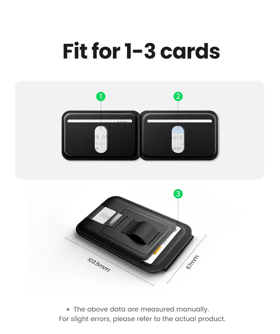 Magnetic Phone Card Holder Wallet with Kickstand for iPhone
