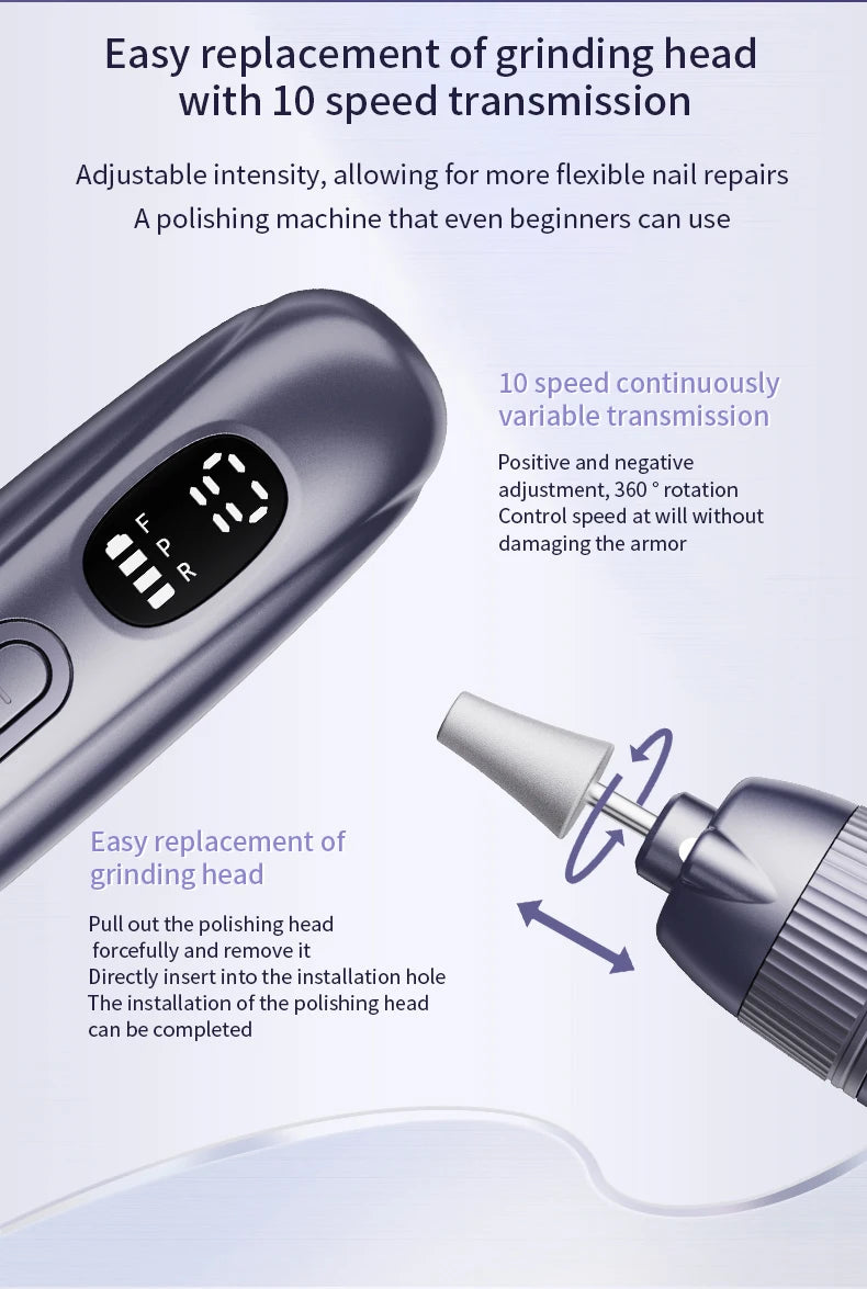 Electric Cordless Nail Drill for Manicure and Pedicure