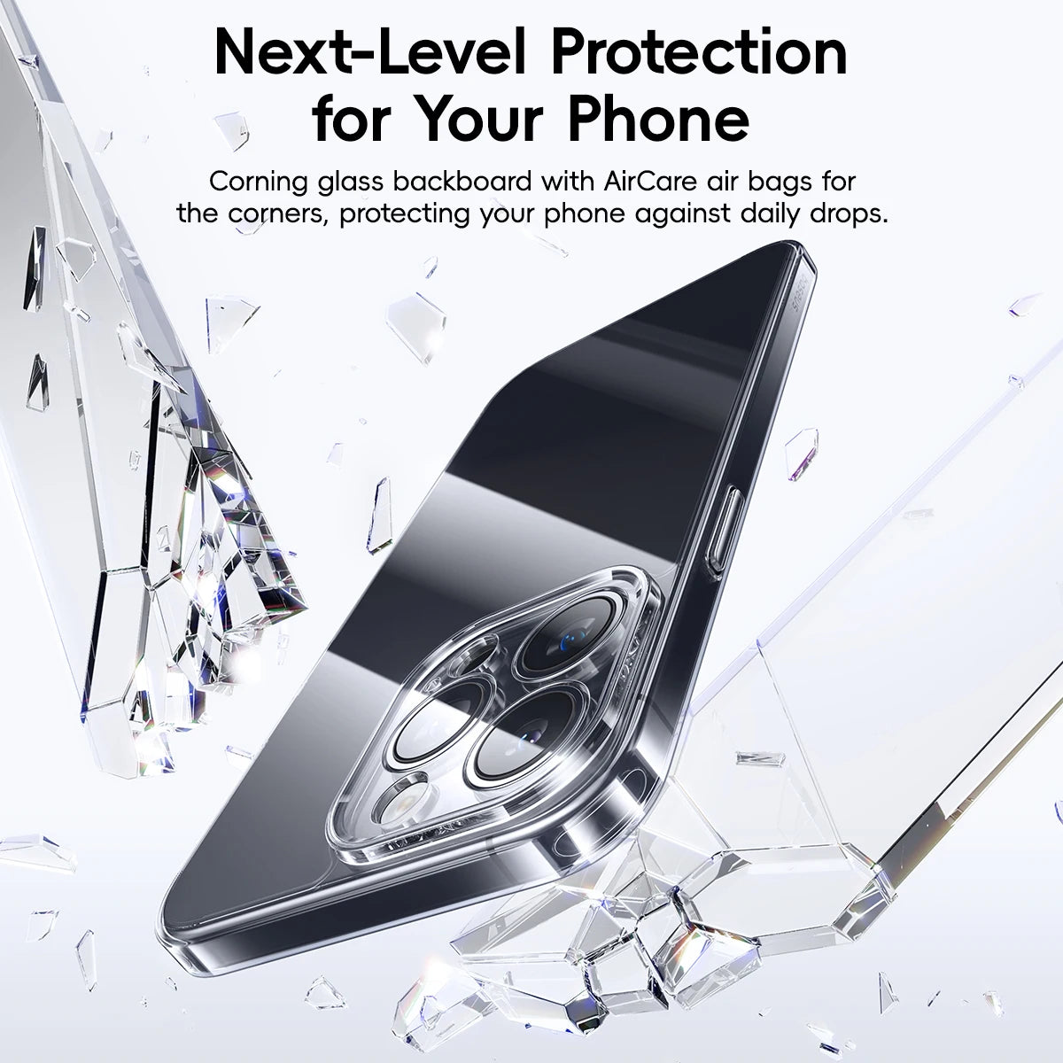 Clear Corning Glass Protective Case for iPhone 16 and 17 Pro Max - 6