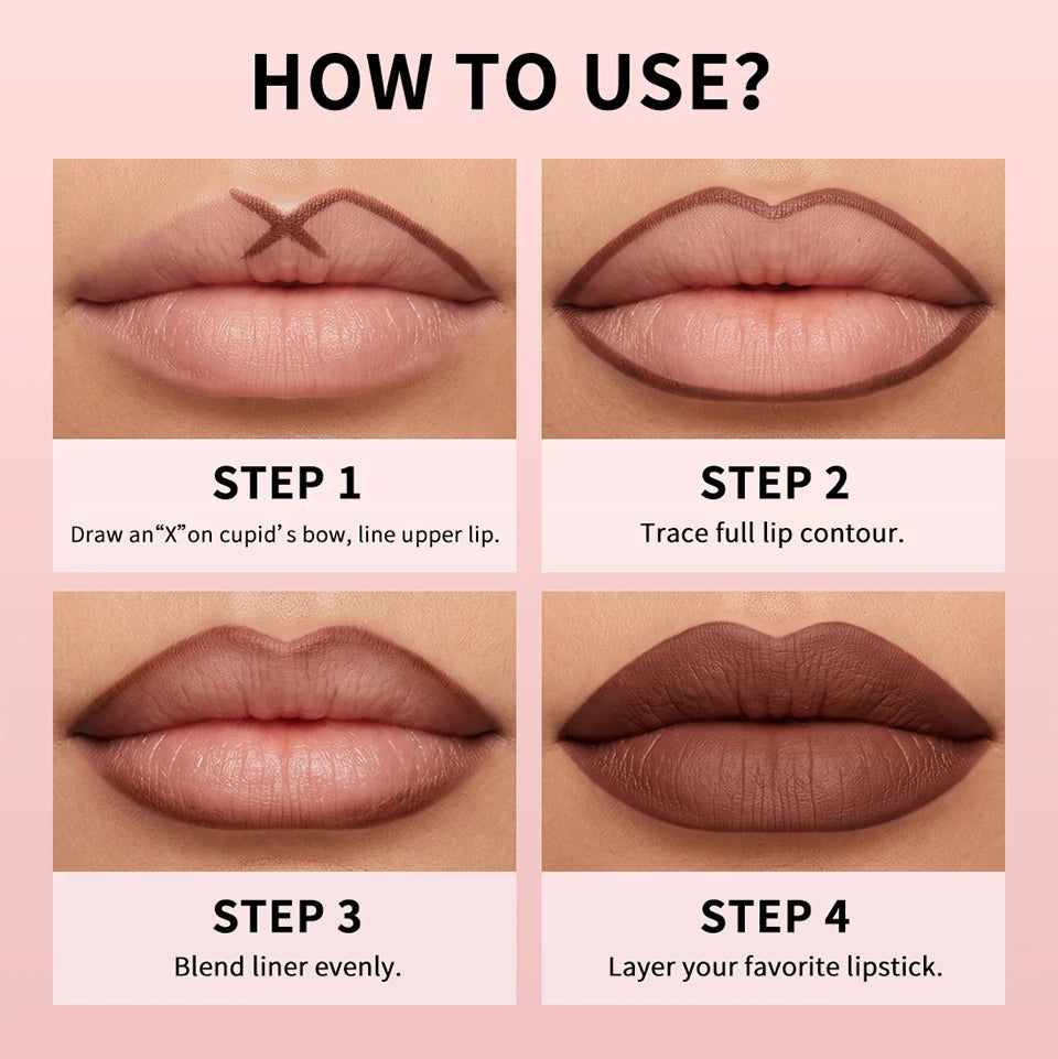 Waterproof Matte Lip Liner Pencil for Long-Lasting Contouring - 17