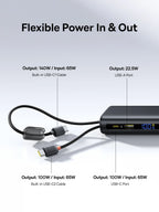 145W Fast Charging Power Bank with Built-In Cables 25000mAh