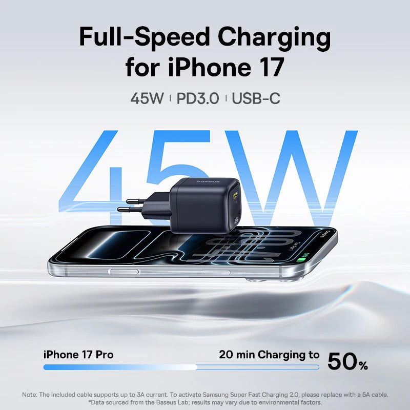 45W GaN USB-C Fast Wall Charger for Smartphones and Tablets - 2