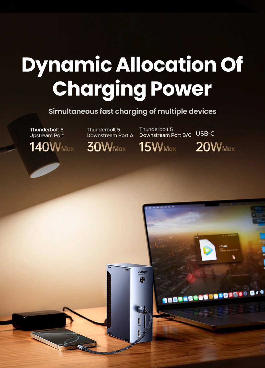 13-in-1 Thunderbolt 5 Docking Station for Laptops - 12