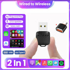 2-in-1 Wired to Wireless CarPlay and Android Auto Adapter Dongle