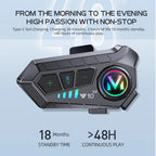 Bluetooth 5.3 Motorcycle Helmet Intercom Headset for 2 Riders 300M