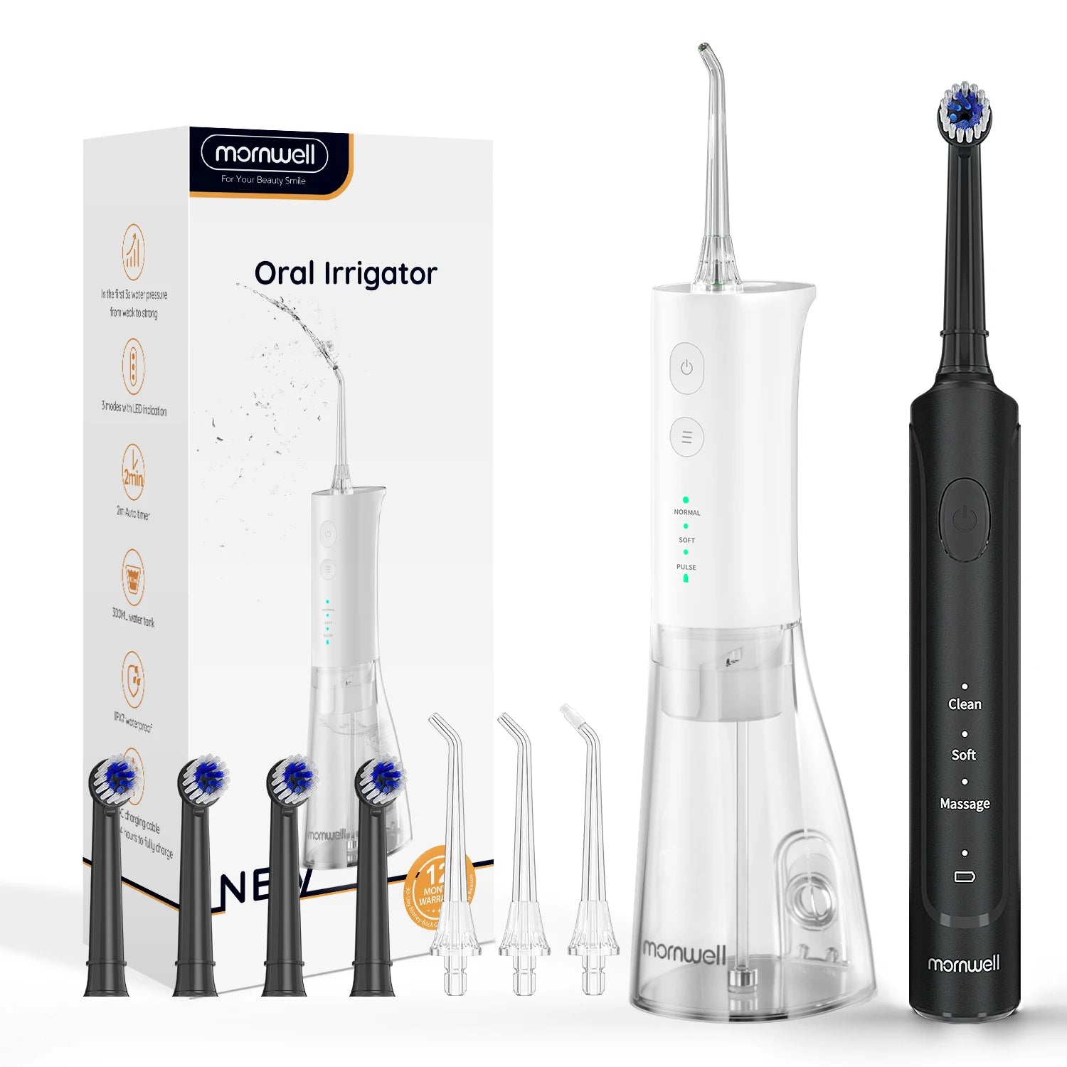 Portable Oral Irrigator and Electric Toothbrush Cleaning Kit - 20