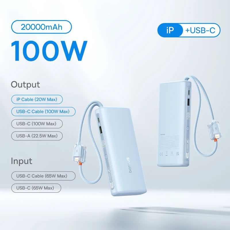 145W Fast Charging Power Bank with Built-In Cables 25000mAh - 33