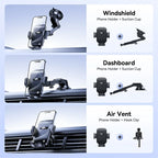 Adjustable Suction Cup Car Phone Holder for Dashboard and Windshield