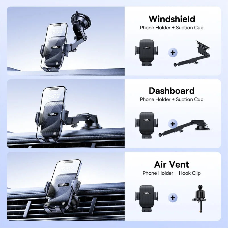 Adjustable Suction Cup Car Phone Holder for Dashboard and Windshield