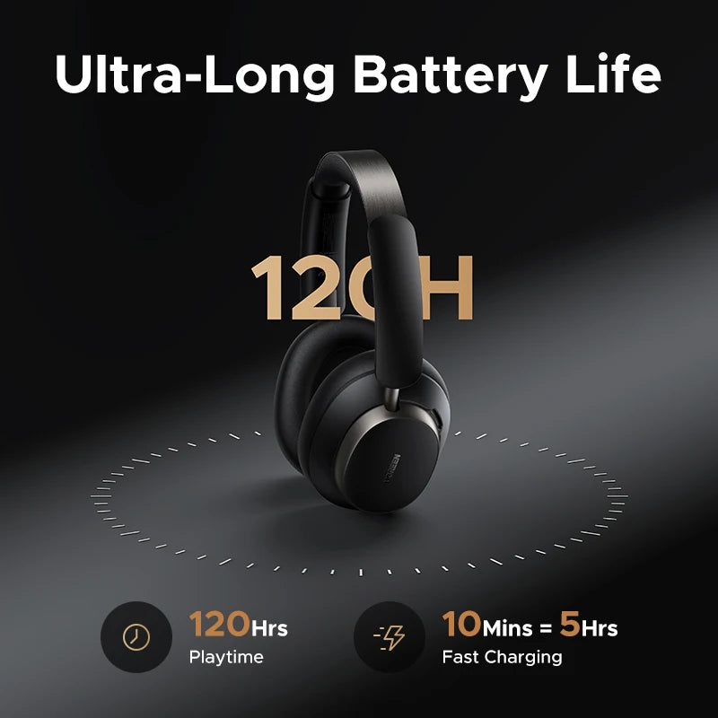 Wireless Noise-Cancelling Headphones with 120H Playtime