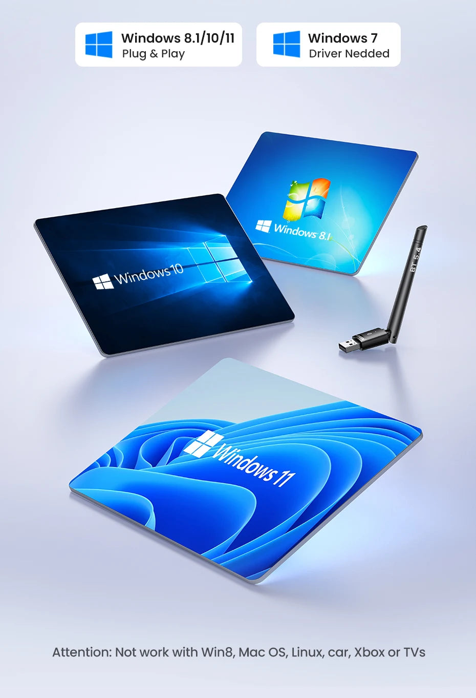 Bluetooth 5.4 USB Adapter for PC Wireless Connectivity - 11