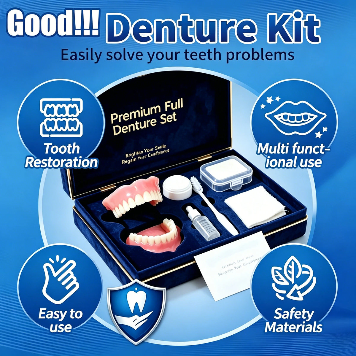 All-in-One Full Mouth Denture and Cleaning Care Kit