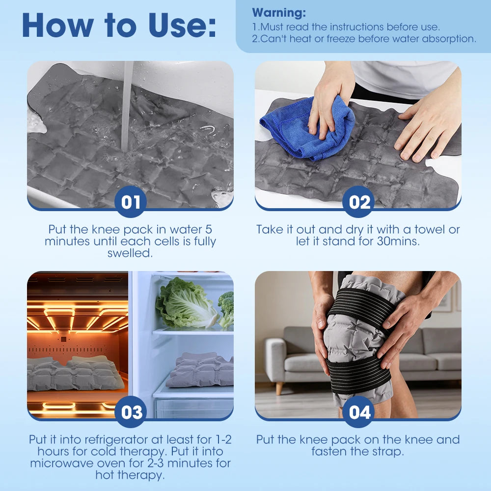 Reusable Hot and Cold Therapy Knee Ice Pack Wrap - 14