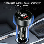 60W Dual Port USB Car Charger with PD QC3.0 Voltmeter and Ambient Light