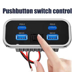 4 Port USB Car Charger with QC3.0 and PD3.0 Fast Charging Socket
