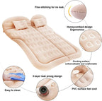 Inflatable Car Back Seat Mattress Bed with Pillows and Storage Bag