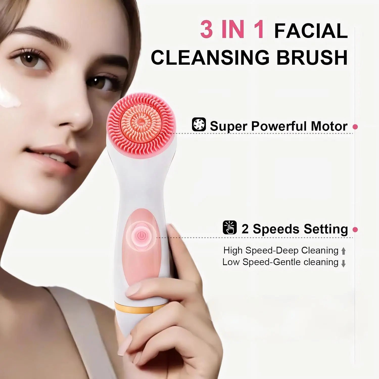 3-in-1 Electric Facial Cleansing and Exfoliating Brush - 2