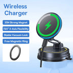Magnetic Vacuum Suction Car Phone Mount with 360° Rotation