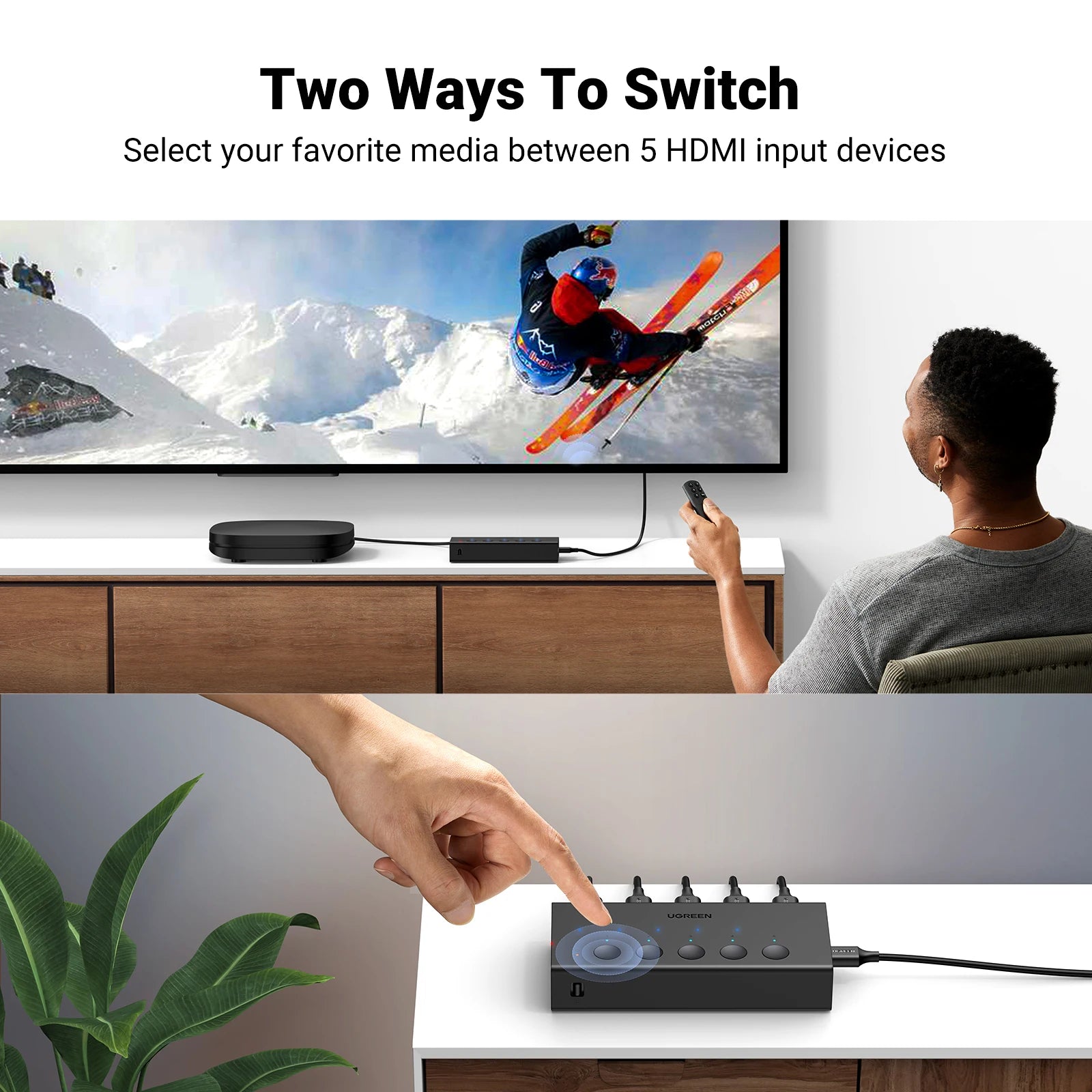5-Port 4K 60Hz HDMI Switcher with Remote for Gaming Consoles - 15