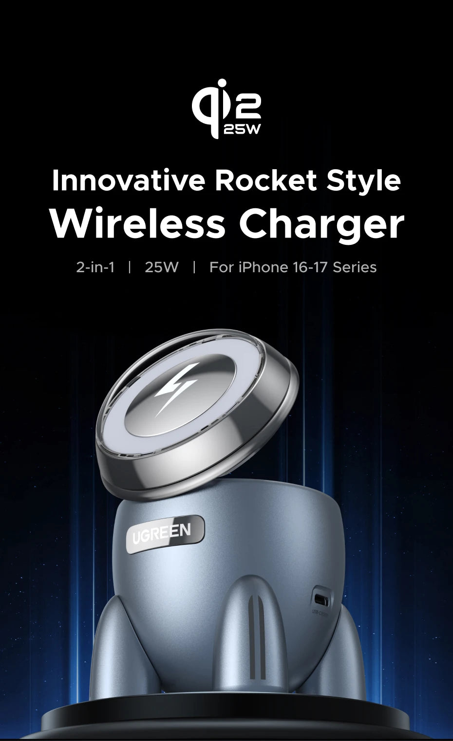 2-in-1 Qi2 Magnetic Wireless Charger for Phones and Earbuds - 8